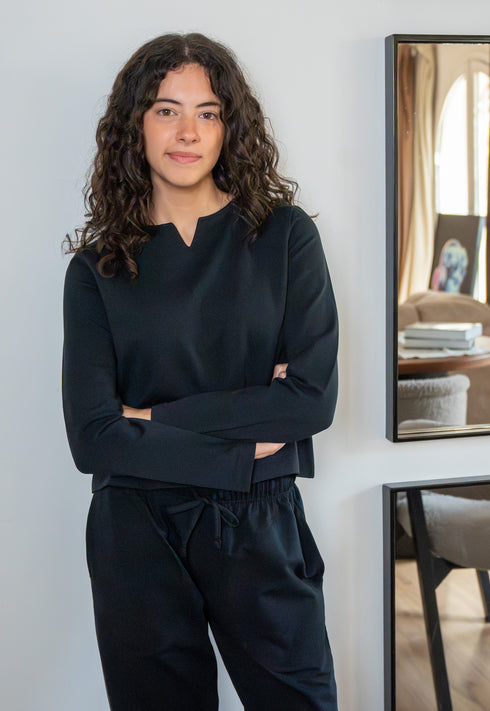 Women Fall Pajama Set Black sweatshirt + pants